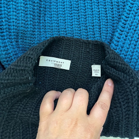 Equipment Ombre Karilena Sweater Black/Blue Wool Knit - Picture 4 of 16
